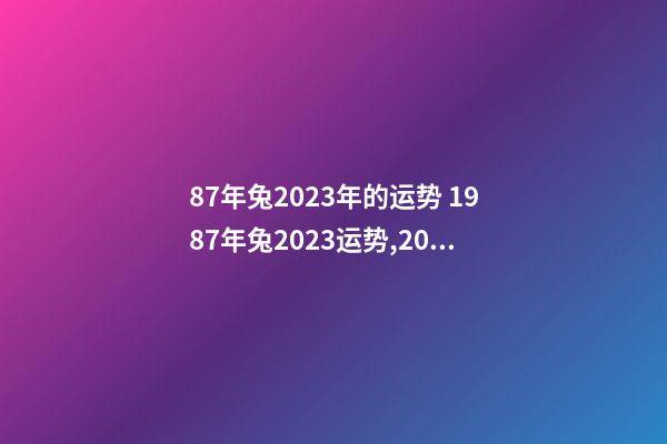 87年兔2023年的运势 1987年兔2023运势,2023年兔年运势及运程-第1张-观点-玄机派